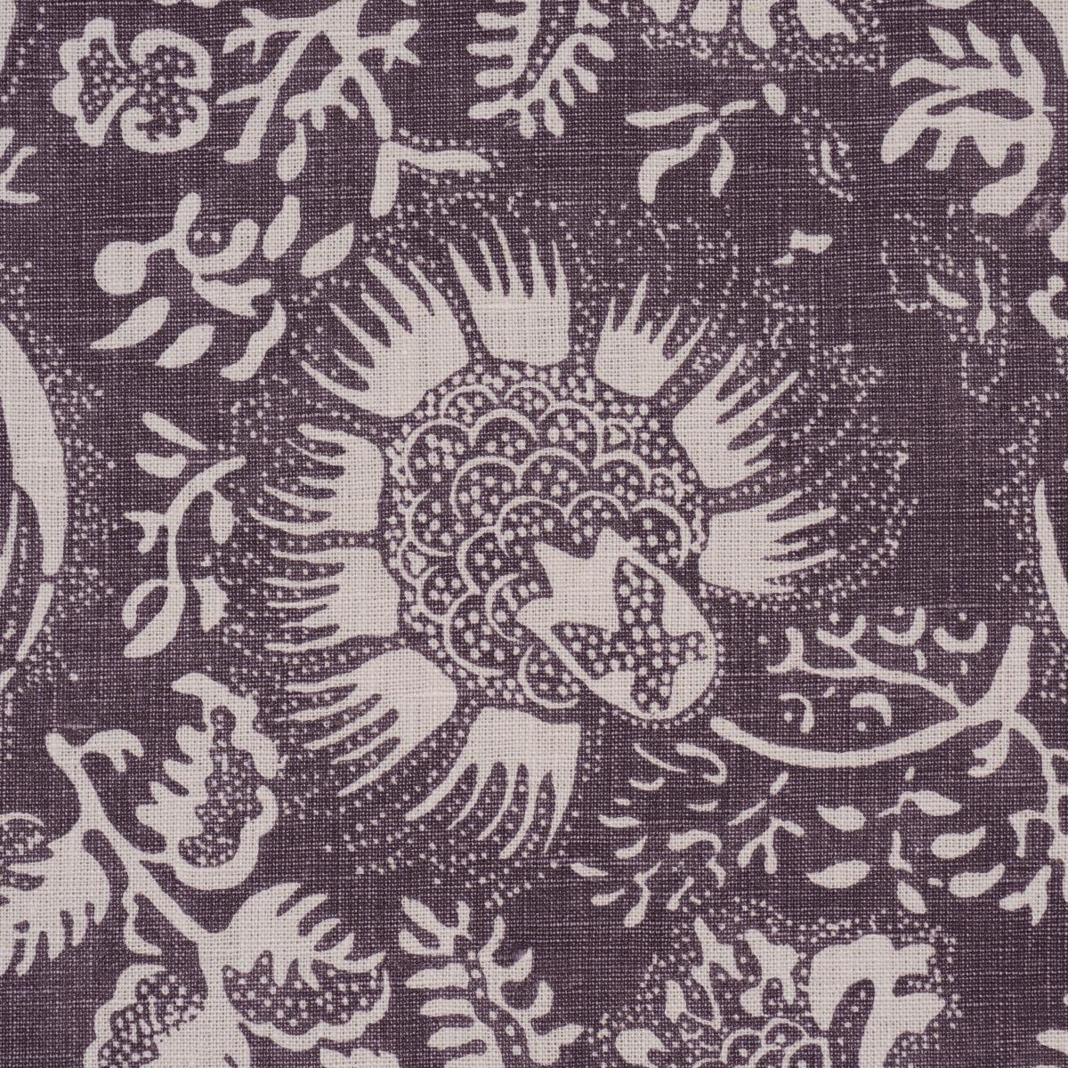 Schumacher Pomegranate Print Aubergine Fabric