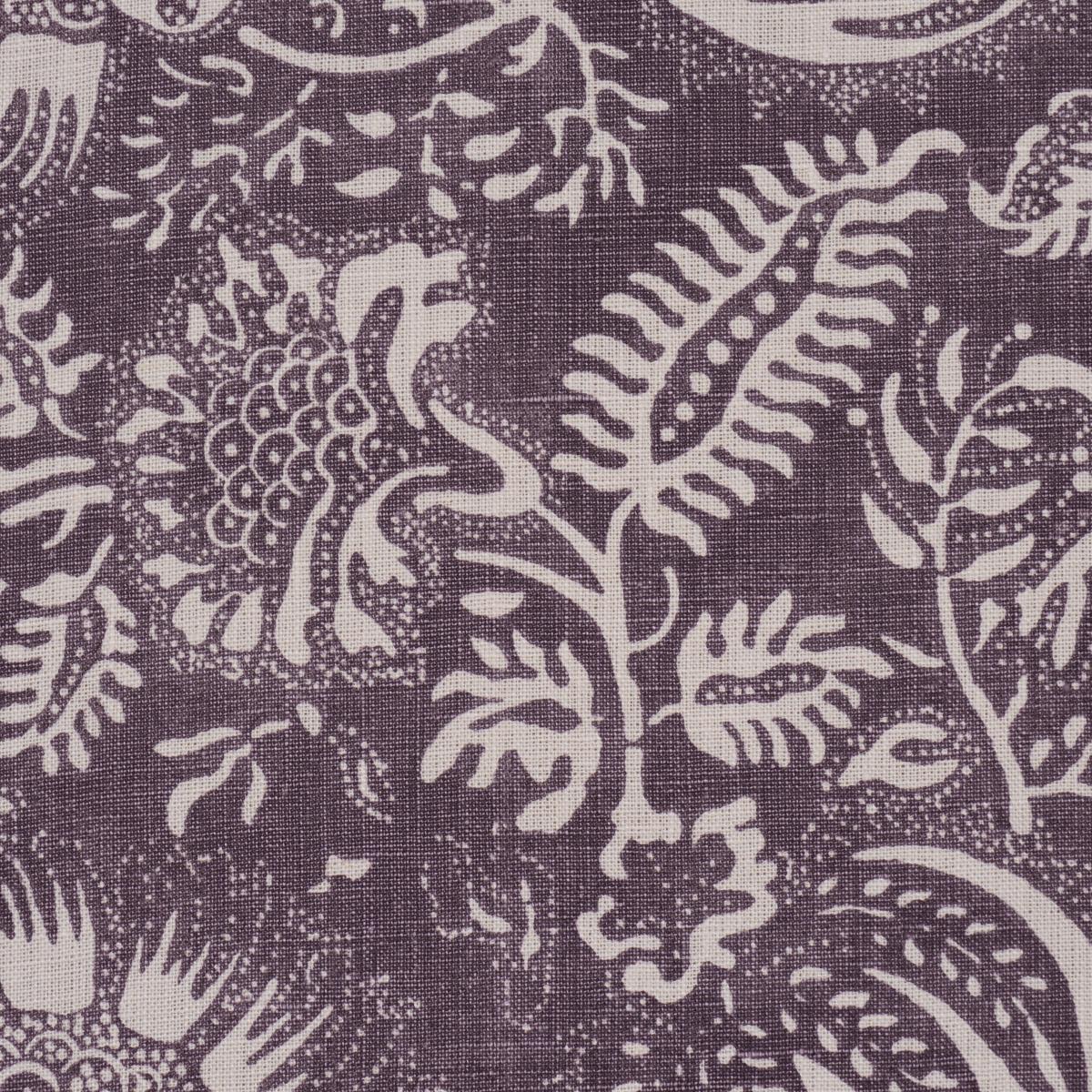 Schumacher Pomegranate Print Aubergine Fabric