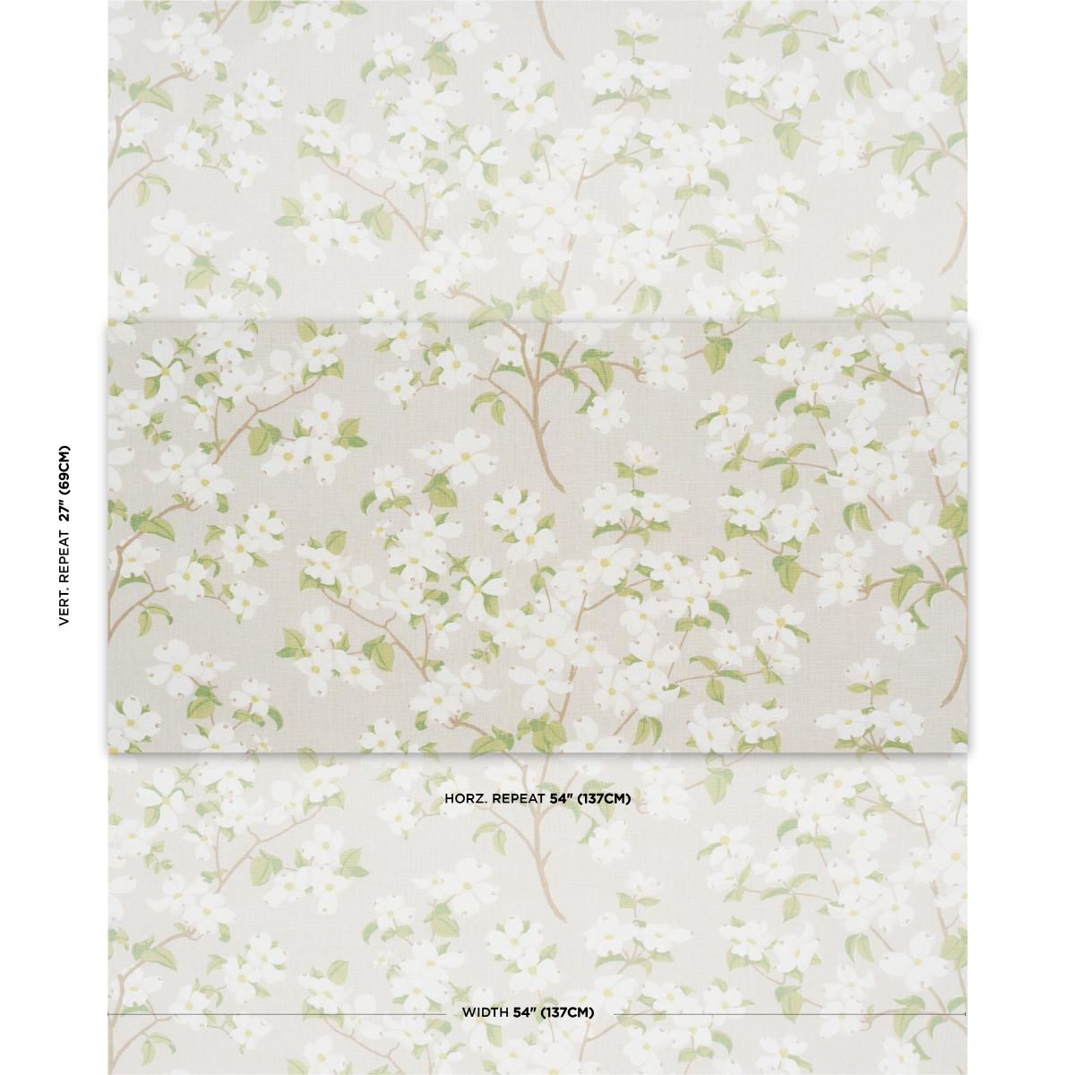 Schumacher Blooming Branch Dove Fabric
