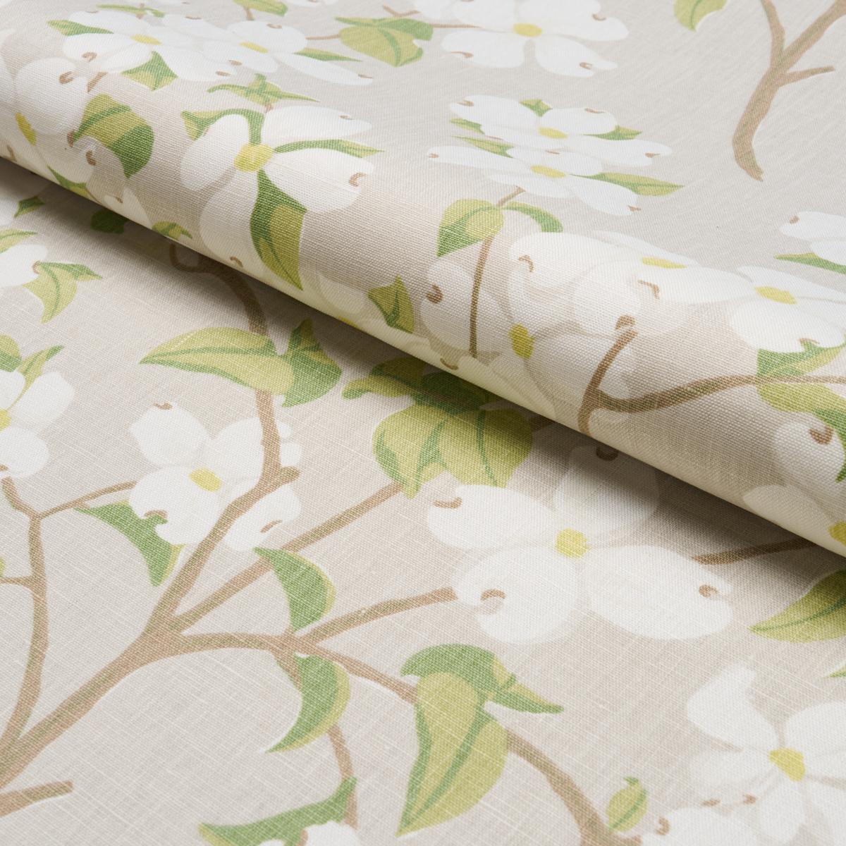 Schumacher Blooming Branch Dove Fabric