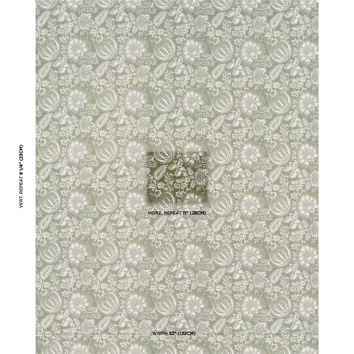 Schumacher Pomegranate Print Olive Fabric