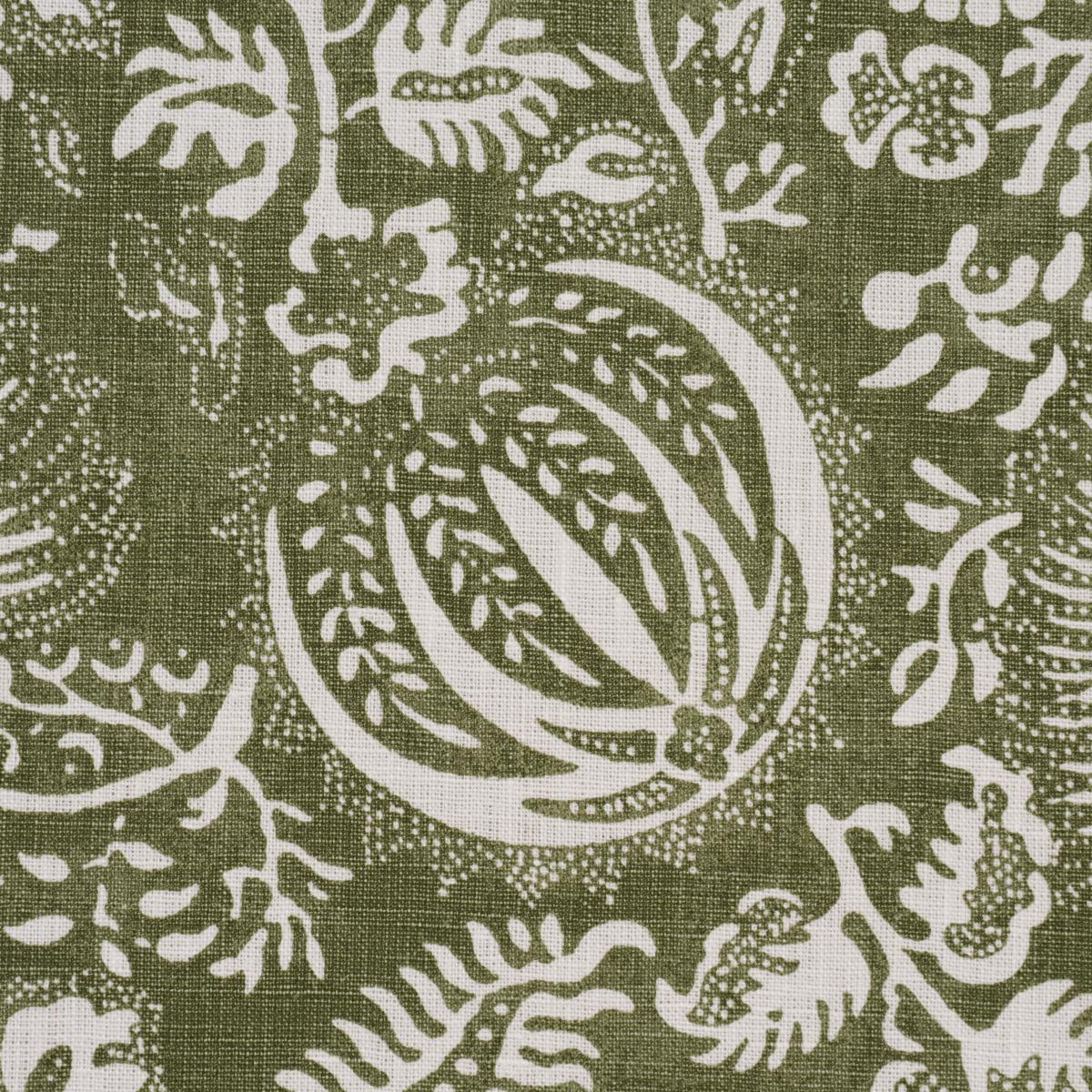 Schumacher Pomegranate Print Olive Fabric
