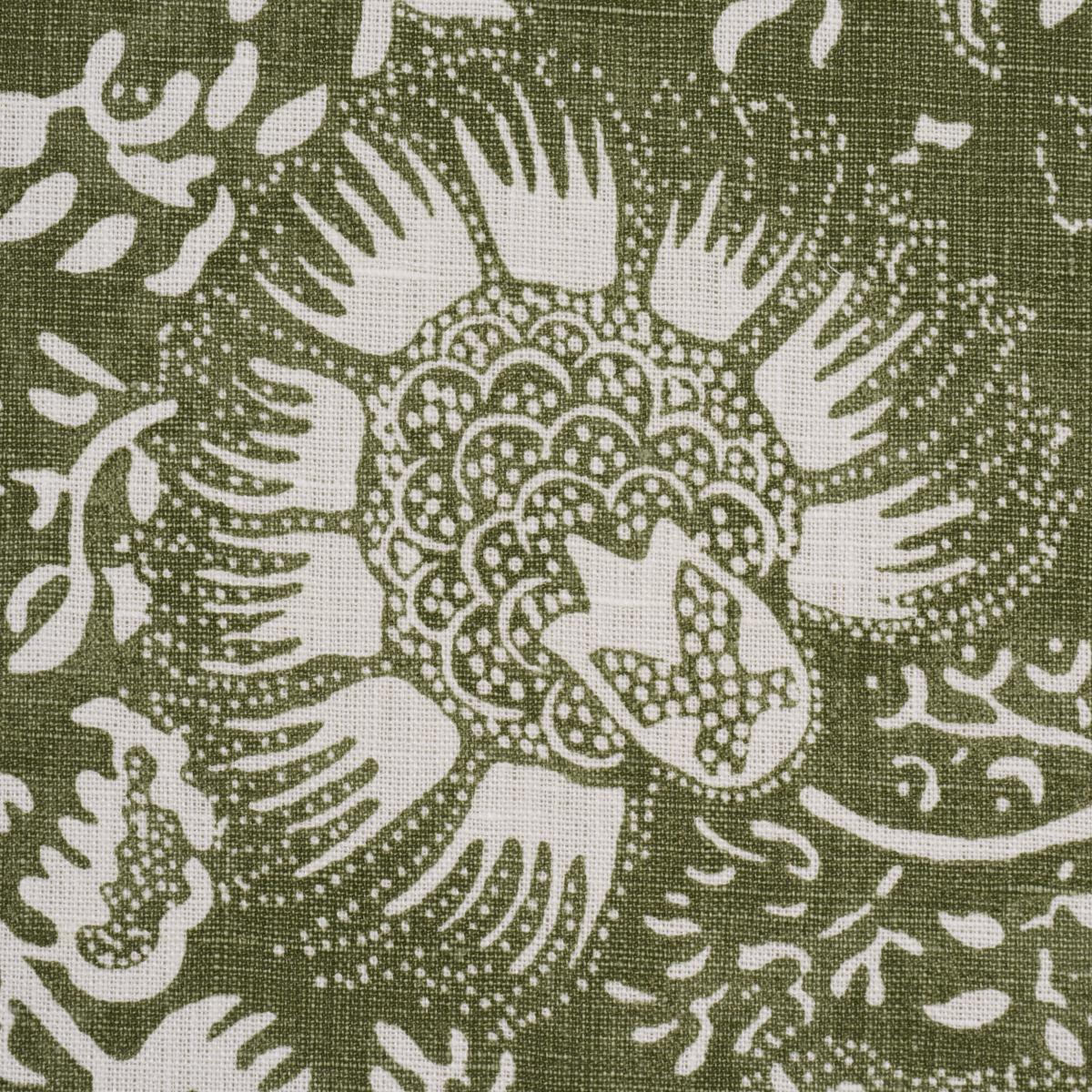 Schumacher Pomegranate Print Olive Fabric