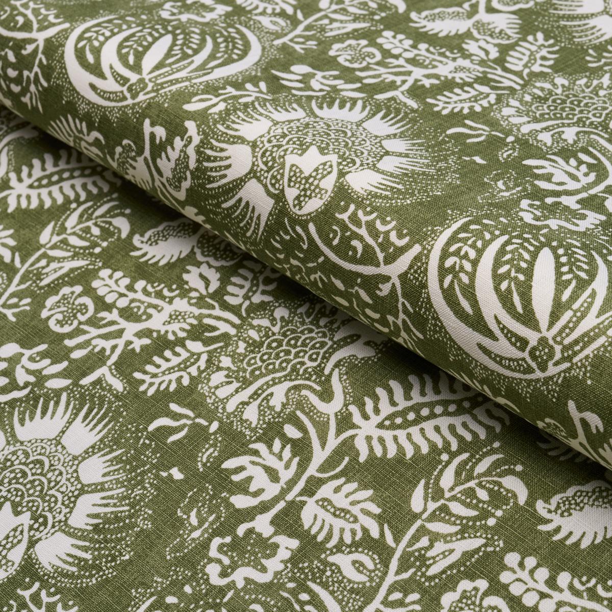Schumacher Pomegranate Print Olive Fabric
