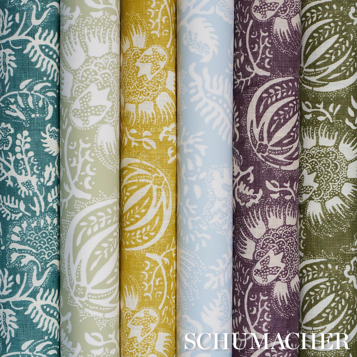 Schumacher Pomegranate Print Olive Fabric