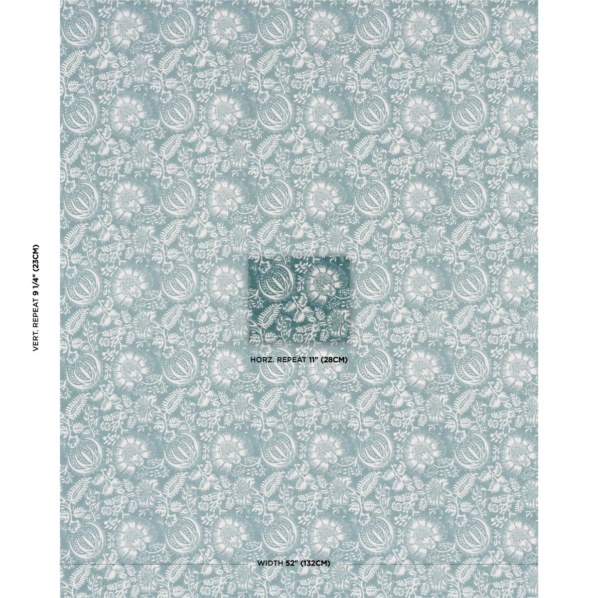 Schumacher Pomegranate Print Peacock Fabric