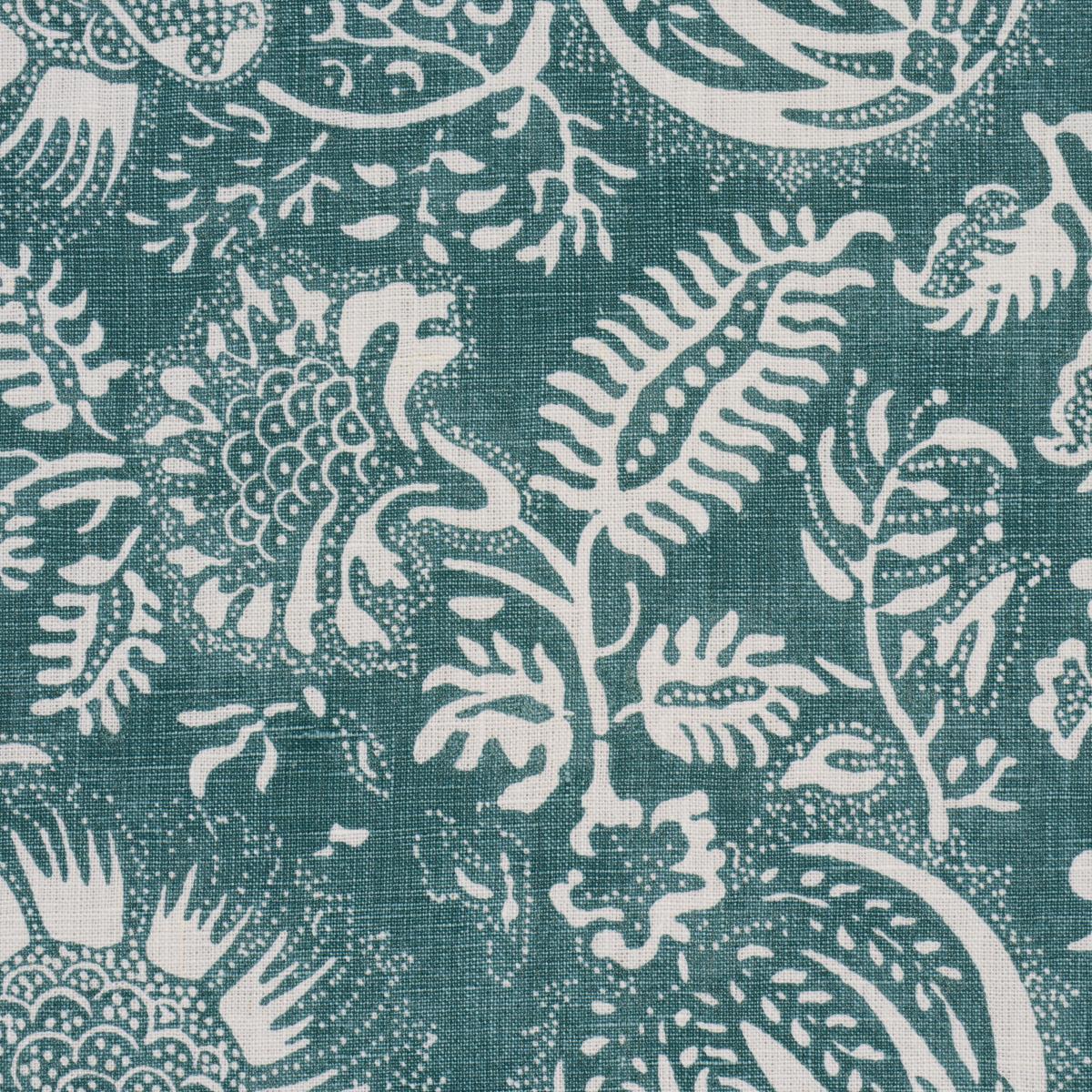 Schumacher Pomegranate Print Peacock Fabric
