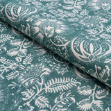 Schumacher Pomegranate Print Peacock Fabric