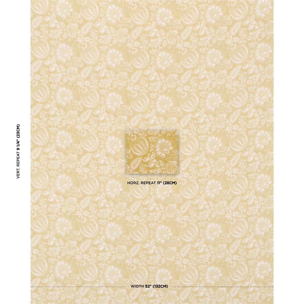 Schumacher Pomegranate Print Citron Fabric