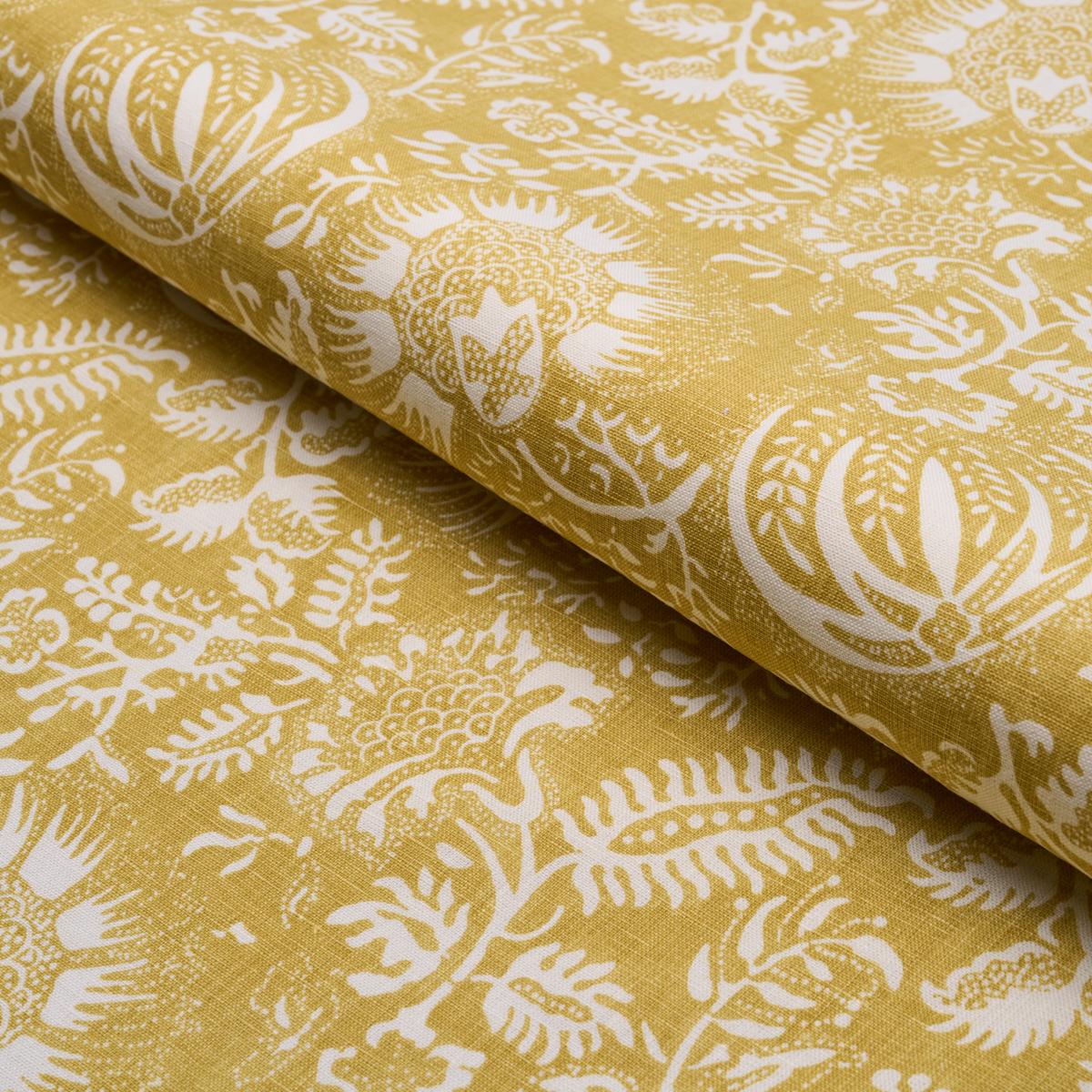 Schumacher Pomegranate Print Citron Fabric
