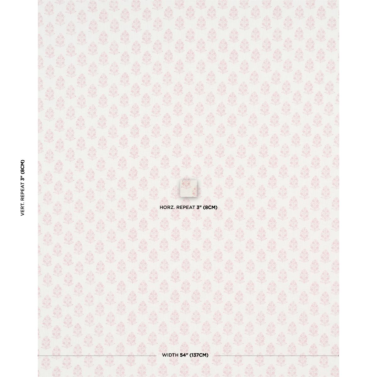 Schumacher Aditi Hand Blocked Print Blush Fabric