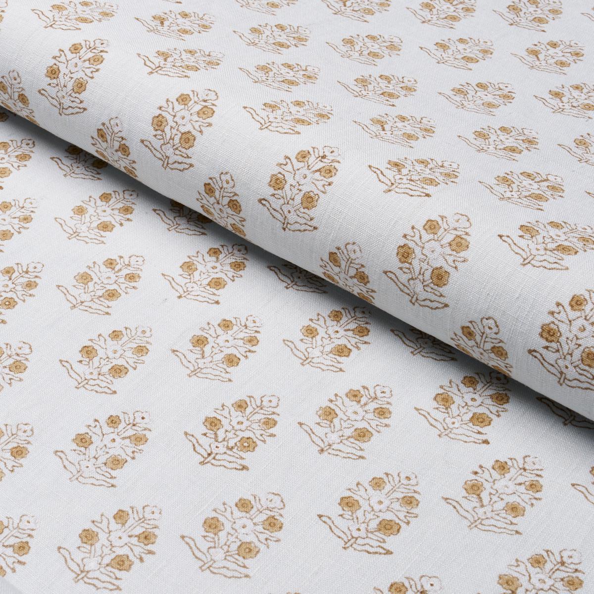 Schumacher Aditi Hand Blocked Print Sky Fabric