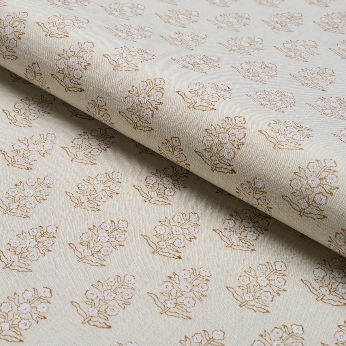 Schumacher Aditi Hand Blocked Print Sage Fabric