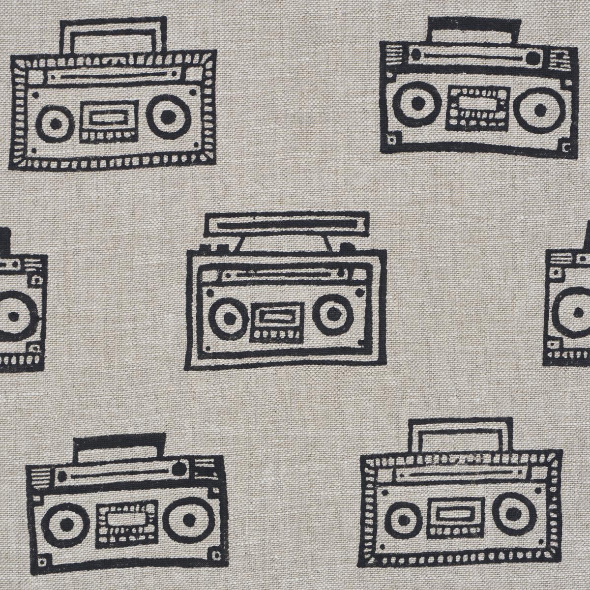 Schumacher Ode Hand Block Charcoal Fabric