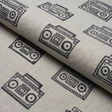 Schumacher Ode Hand Block Charcoal Fabric