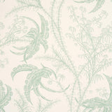 Schumacher Ocean Toile Eucalyptus On Linen Wallpaper