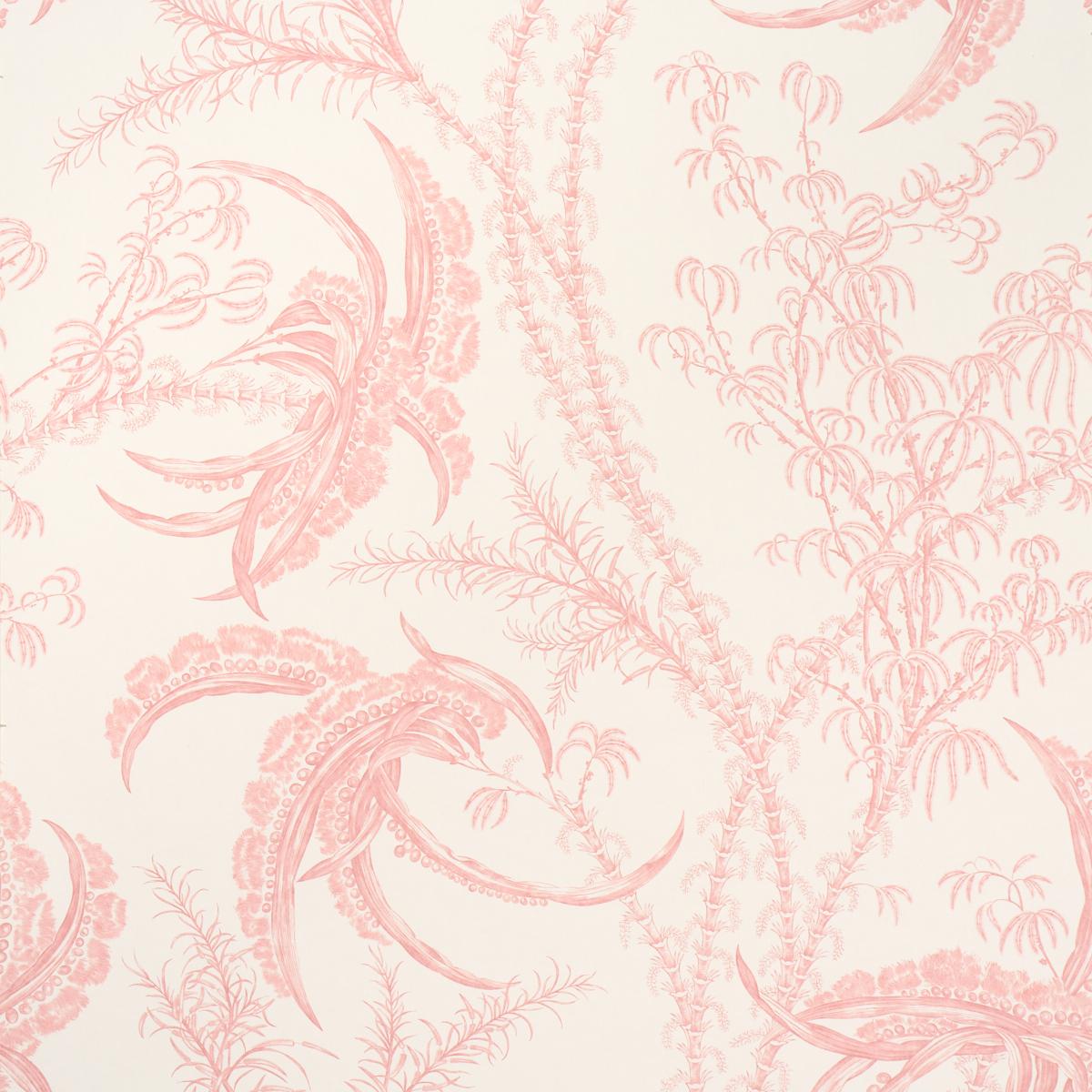 Schumacher Ocean Toile Coral Wallpaper
