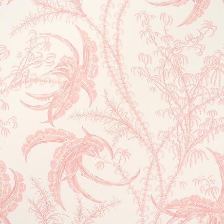 Schumacher Ocean Toile Coral Wallpaper