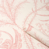 Schumacher Ocean Toile Coral Wallpaper