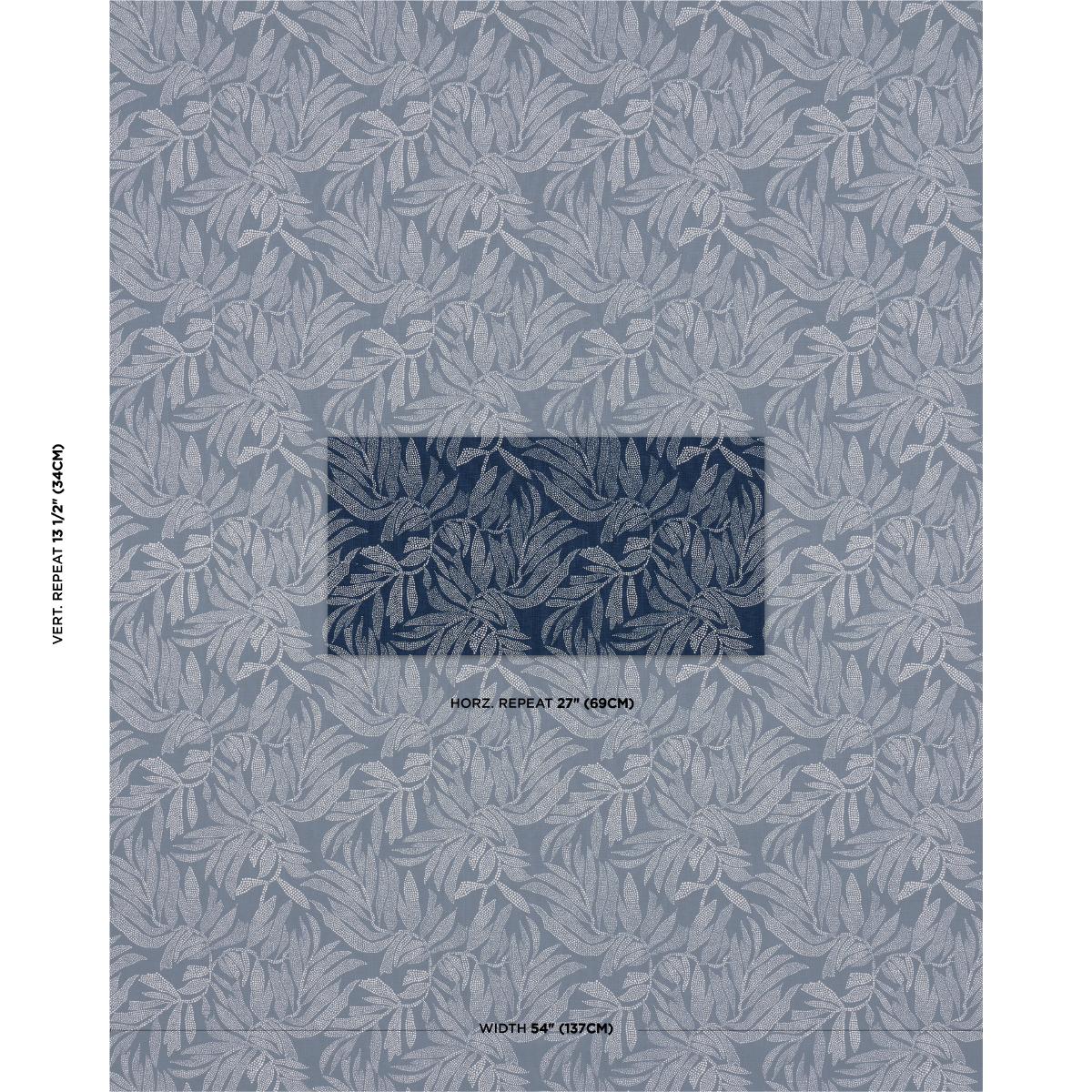 Schumacher Tayrona Palm Mosaic Pacific Ocean Hues Fabric