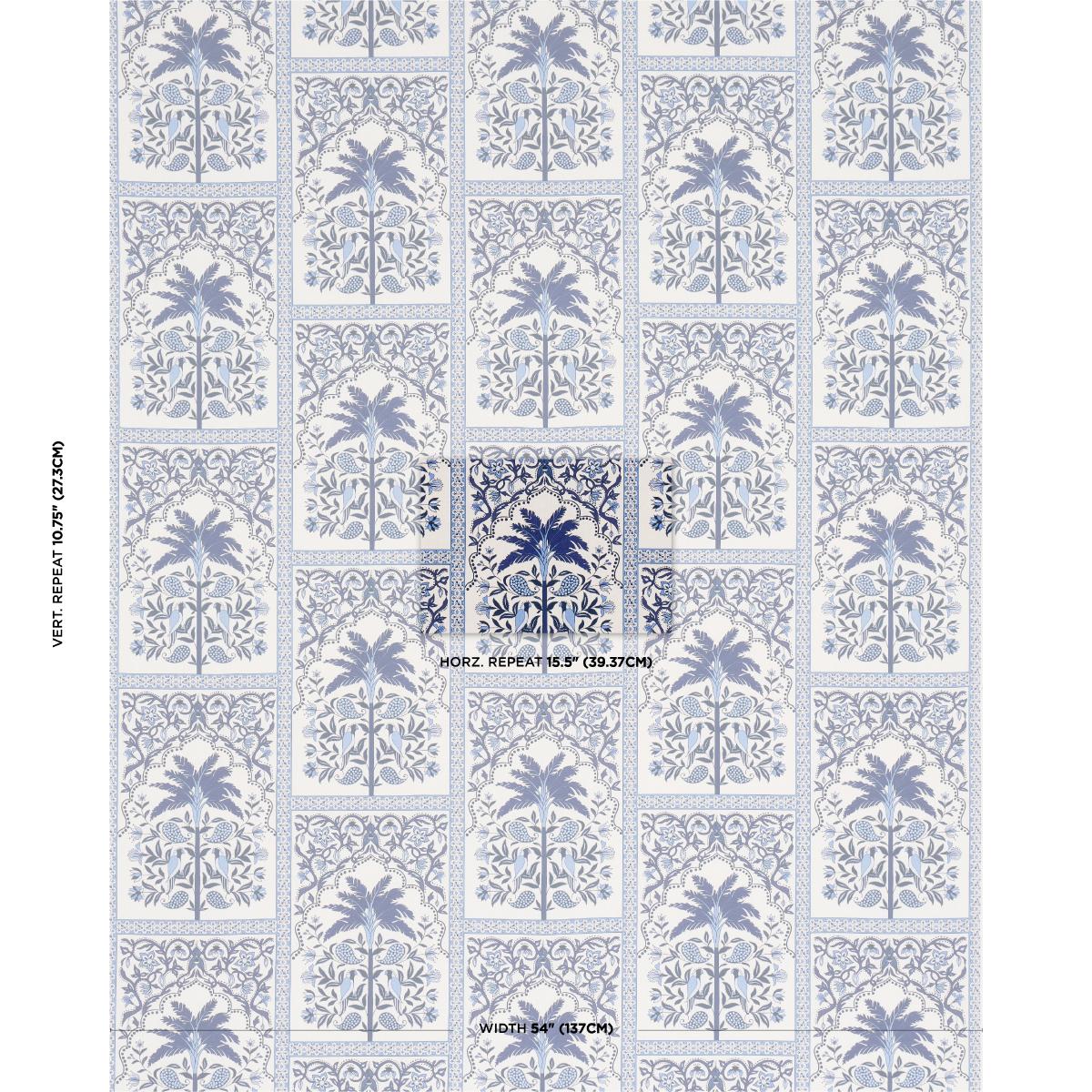 Schumacher Amazonas Mystique Tropical Shades Of Blue Fabric