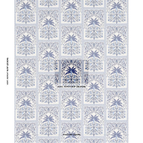 Schumacher Amazonas Mystique Tropical Shades Of Blue Fabric