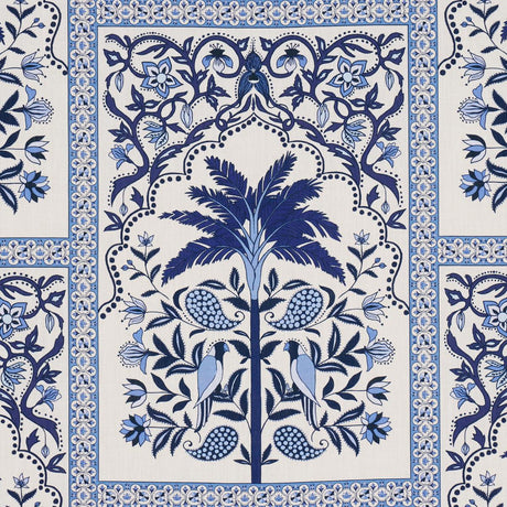 Schumacher Amazonas Mystique Tropical Shades Of Blue Fabric