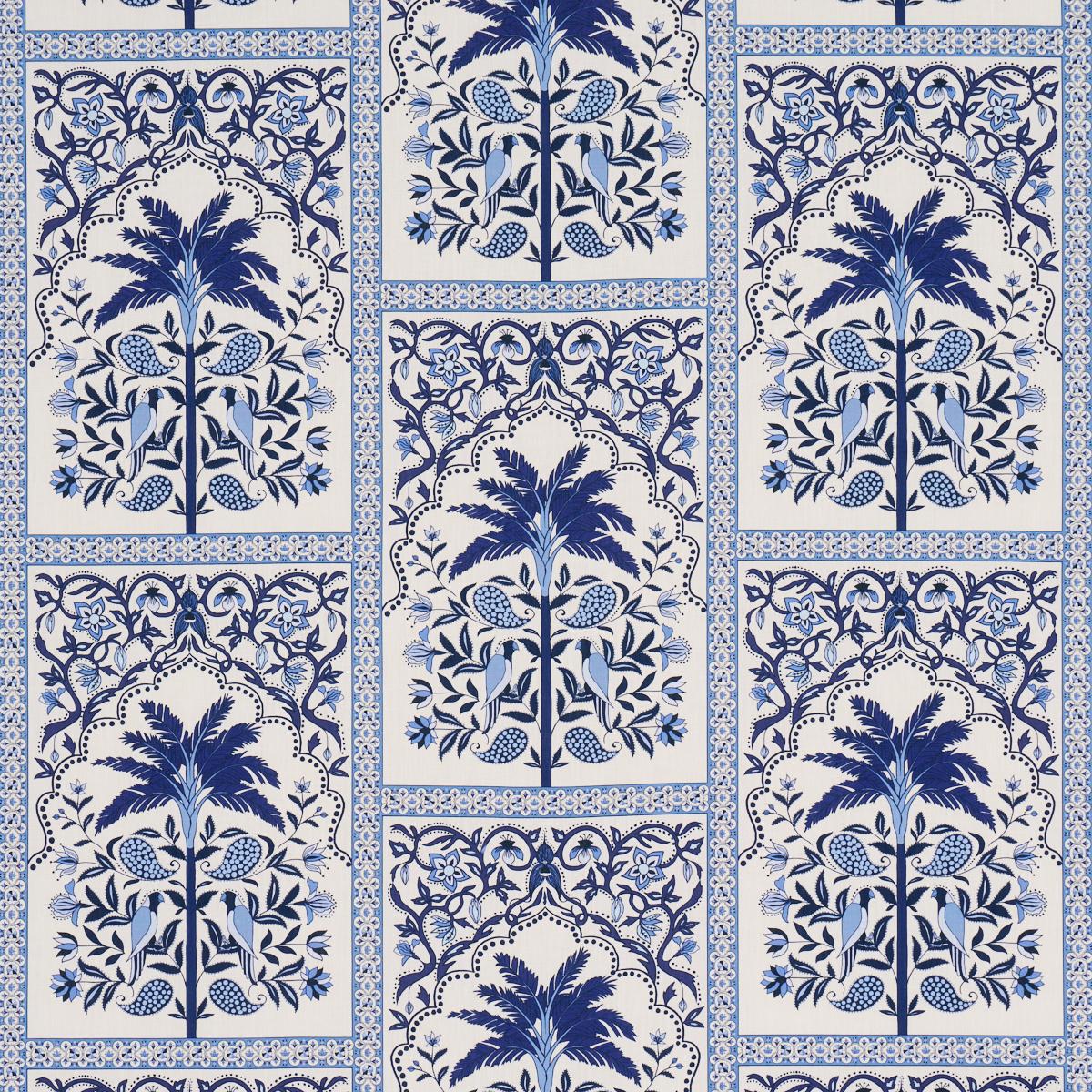 Schumacher Amazonas Mystique Tropical Shades Of Blue Fabric