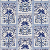 Schumacher Amazonas Mystique Tropical Shades Of Blue Fabric
