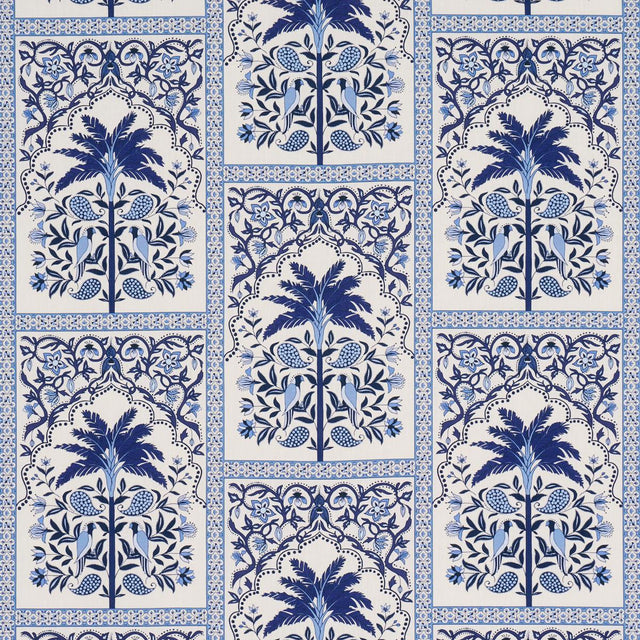 Schumacher Amazonas Mystique Tropical Shades Of Blue Fabric
