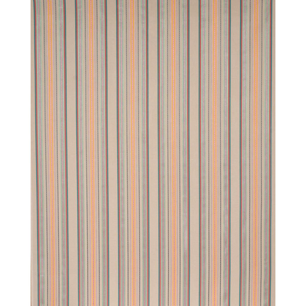 Schumacher Wellington Stripe Natural On Multi Fabric