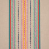 Schumacher Wellington Stripe Natural On Multi Fabric
