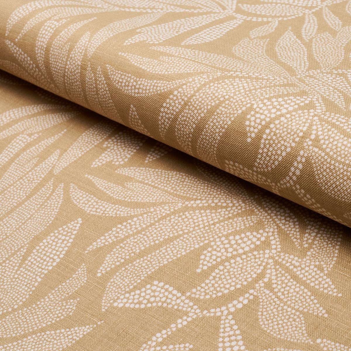 Schumacher Tayrona Palm Mosaic Playa Dorada Sand Fabric