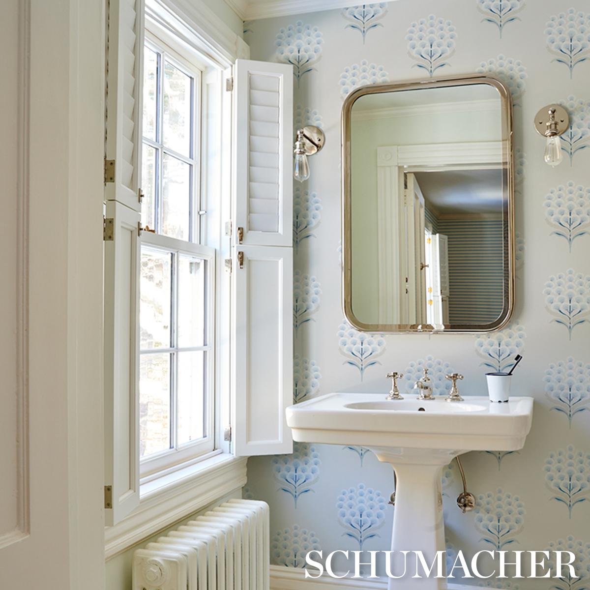Schumacher Aurelia Porcelain Wallpaper