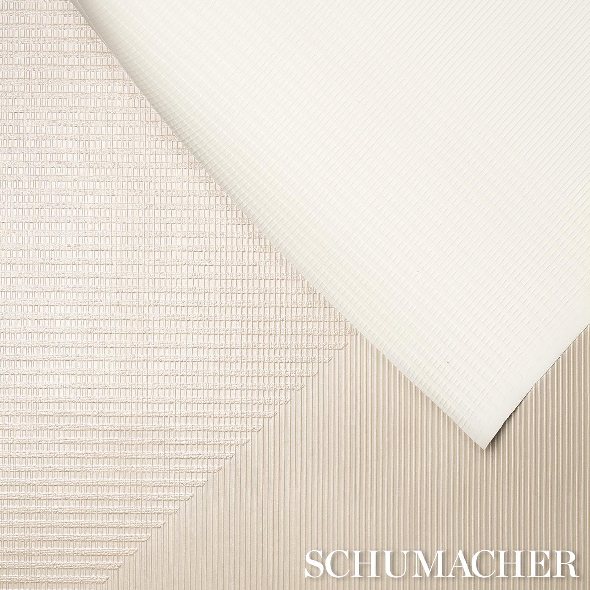 Schumacher Hand Combed Triangles White Wallpaper