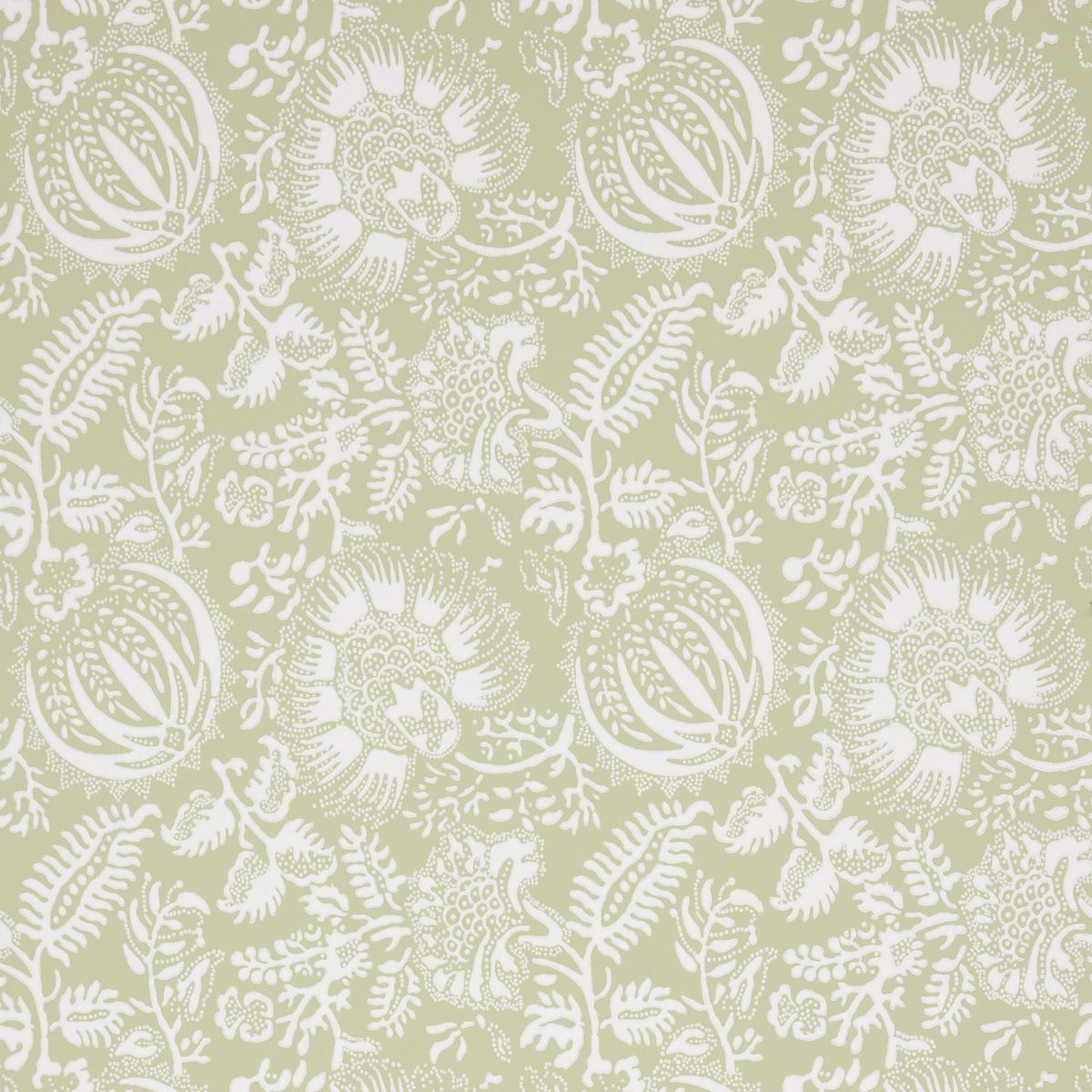 Schumacher Pomegranate Print Moss Wallpaper