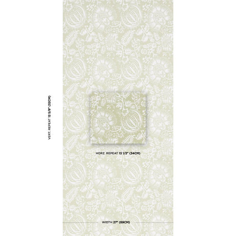 Schumacher Pomegranate Print Moss Wallpaper