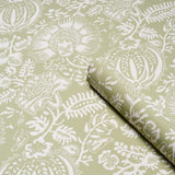 Schumacher Pomegranate Print Moss Wallpaper