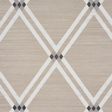 Schumacher Asolo Sisal Silver Wallpaper