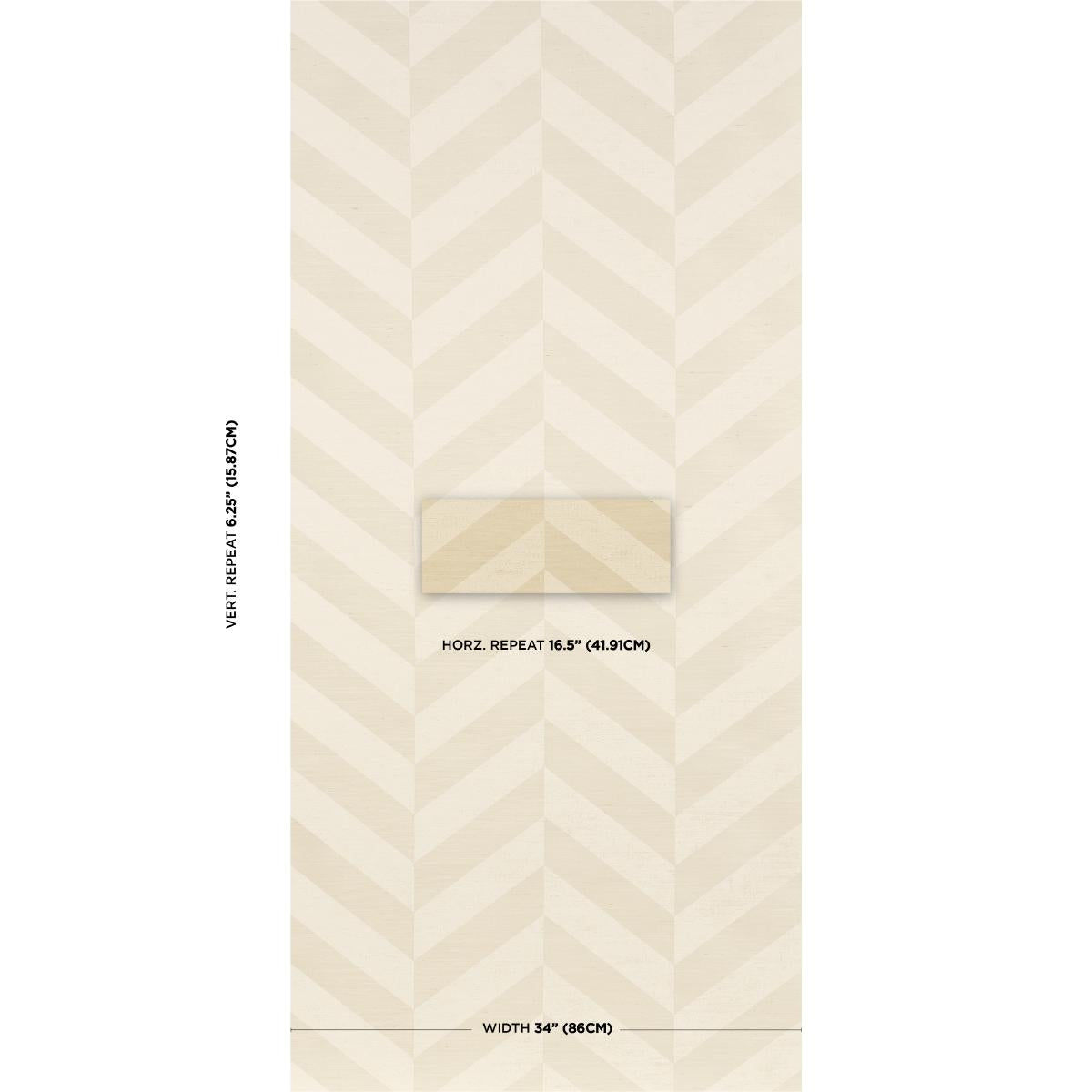 Schumacher Staggered Chevron Sisal Ivory Wallpaper
