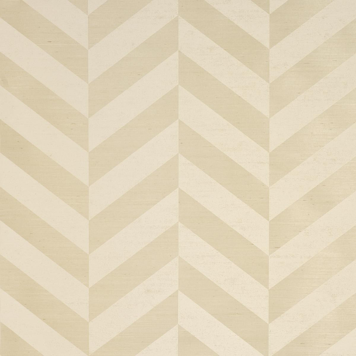 Schumacher Staggered Chevron Sisal Ivory Wallpaper