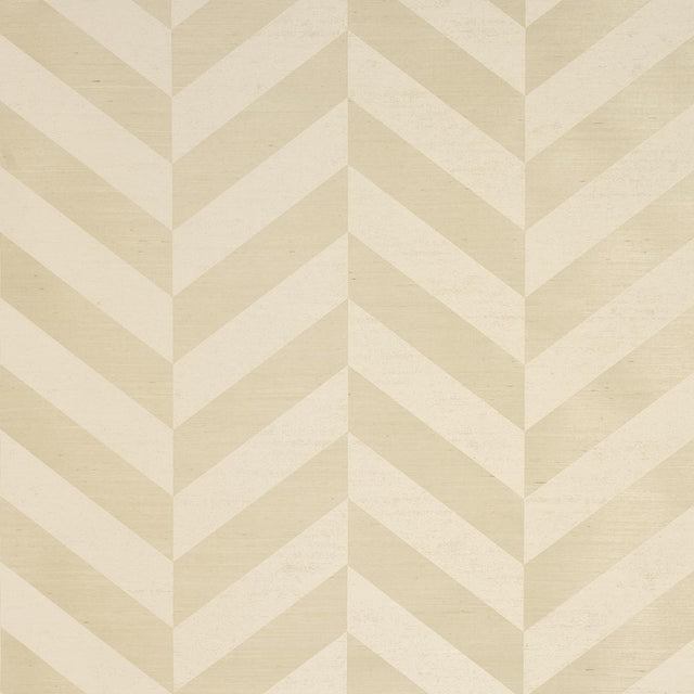 Schumacher Staggered Chevron Sisal Ivory Wallpaper