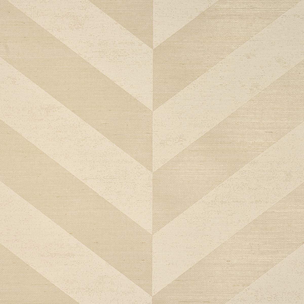 Schumacher Staggered Chevron Sisal Ivory Wallpaper