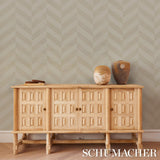 Schumacher Staggered Chevron Sisal Ivory Wallpaper