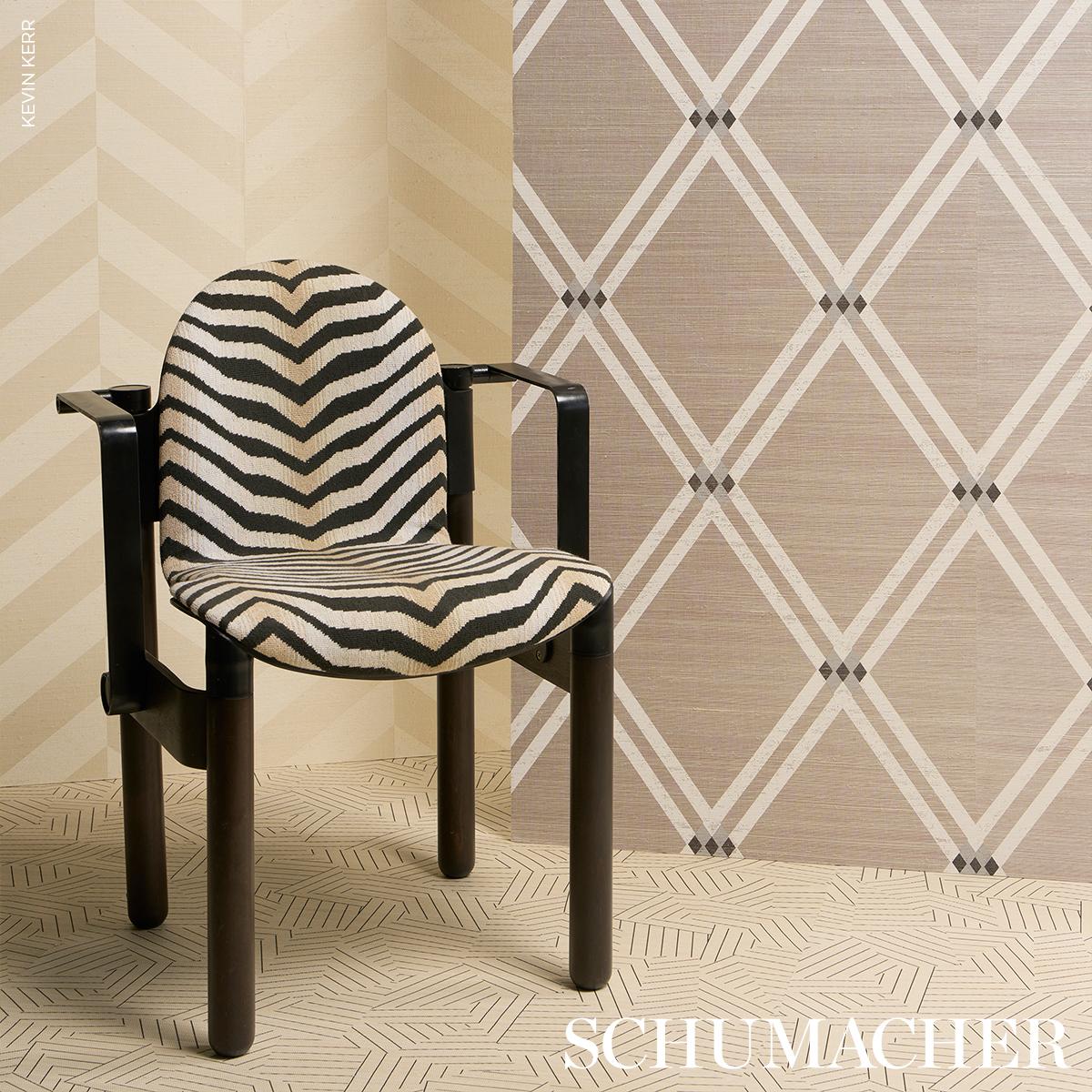 Schumacher Staggered Chevron Sisal Ivory Wallpaper – DecoratorsBest