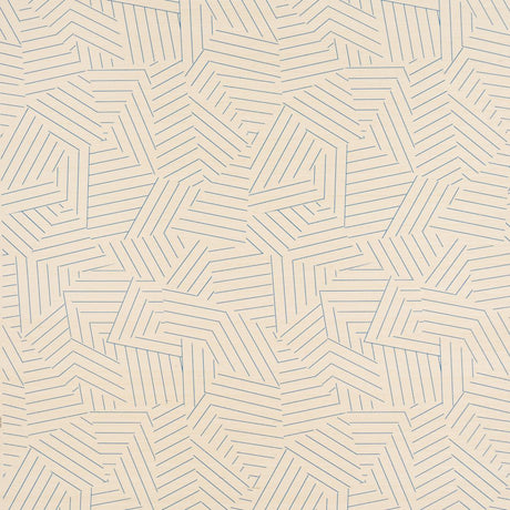 Schumacher Deconstructed Stripe Sisal Cobalt Wallpaper