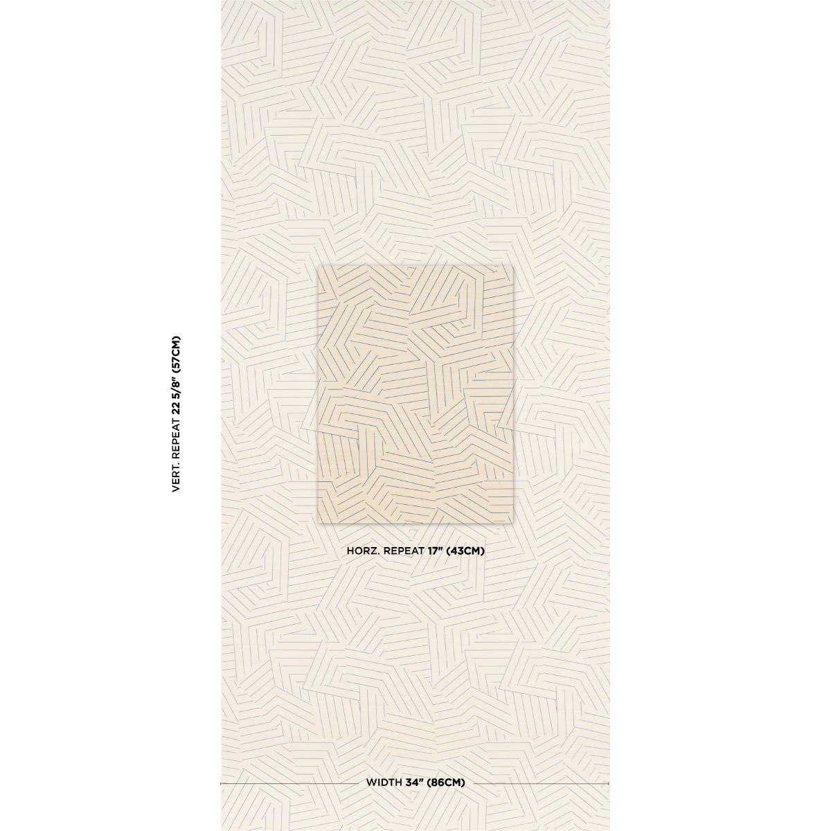 Schumacher Deconstructed Stripe Sisal Cobalt Wallpaper