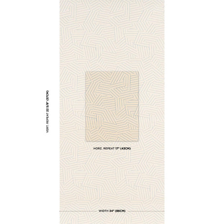 Schumacher Deconstructed Stripe Sisal Cobalt Wallpaper