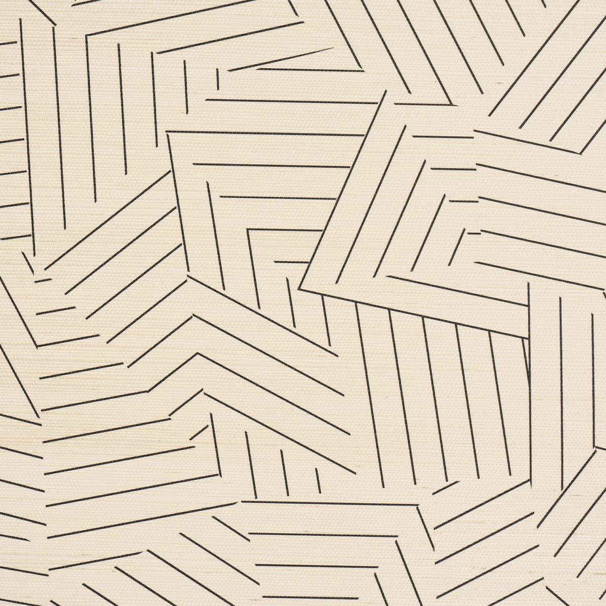 Schumacher Deconstructed Stripe Sisal Black Wallpaper