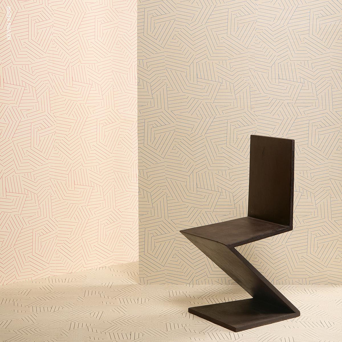 Schumacher Deconstructed Stripe Sisal Black Wallpaper